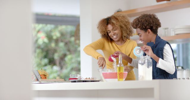 Mother and Daughter Baking Together in Bright Modern Kitchen - Download Free Stock Images Pikwizard.com