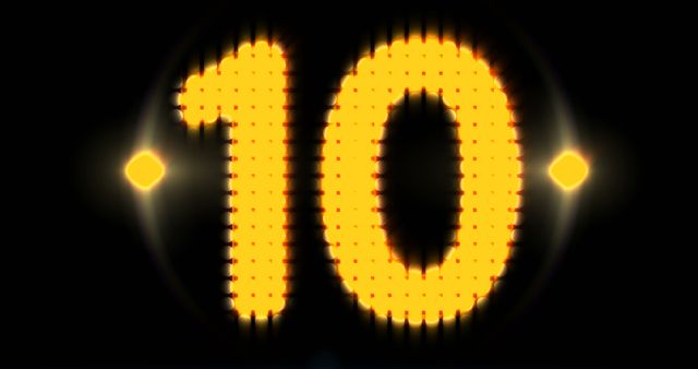 Glowing Number Ten Digital Display on Black Background - Download Free Stock Images Pikwizard.com