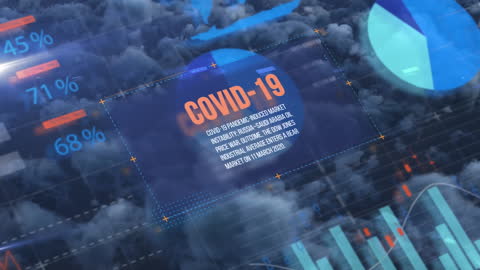 Digital Data Visualization Illustrating Economic Impact of COVID-19