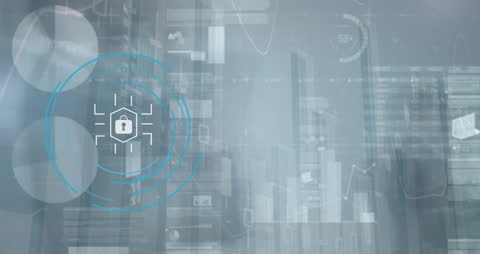 Digital Security Analytics with Futuristic City Background