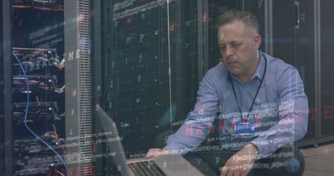 IT Engineer Managing Servers and Data Security Parameters - Download Free Stock Images Pikwizard.com