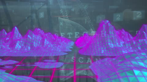 Futuristic Metaverse Landscape with Digital Security Elements