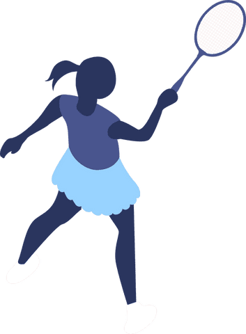 Silhouette athlete swinging tennis racket on transparent background
