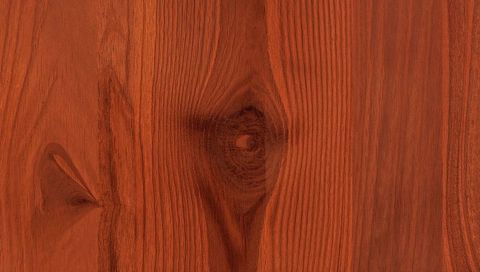 Reddish Brown Wood Plank Featuring Prominent Knot Grain Close-Up Rustic Timber Surface