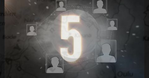 Glowing Number Five Network on Global Background - Download Free Stock Images Pikwizard.com