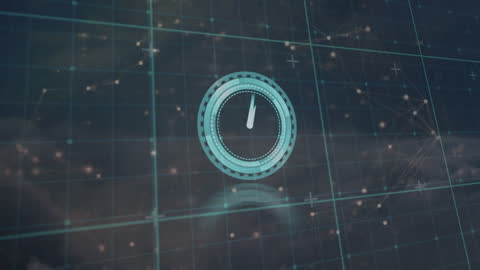 Futuristic Clock with Digital Connectivity Network