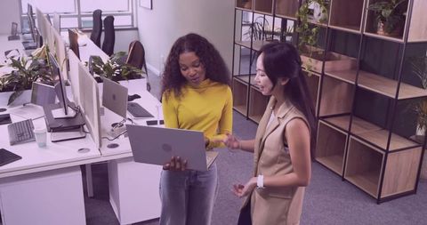 Collaborative Discussion with Laptop in Open Office Environment