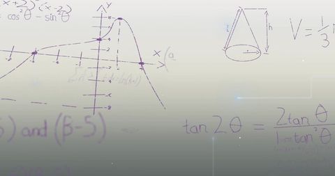 mathematical equations overlay with graph and geometry - Download Free Stock Images Pikwizard.com
