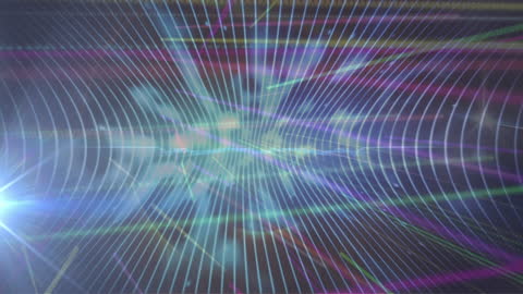 Dynamic Network Concept with Vibrant Color Lines and Light Effects