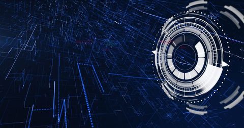Abstract Digital Interface with Futuristic Radar Display - Download Free Stock Images Pikwizard.com