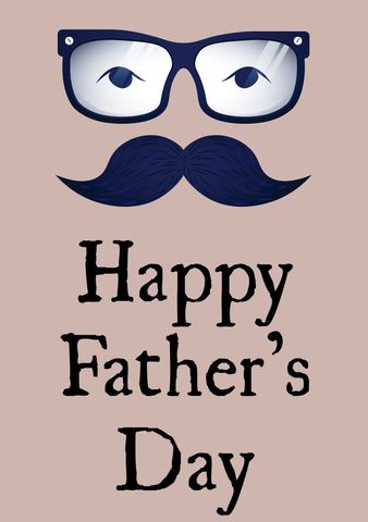 Happy Father's Day Greeting with Glasses and Moustache Icon