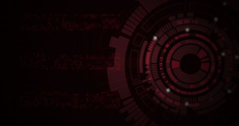 Futuristic Digital Interface With Red Circular Elements - Download Free Stock Images Pikwizard.com