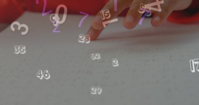 Braille Reading Hand and Floating Numbers Concept - Download Free Stock Images Pikwizard.com