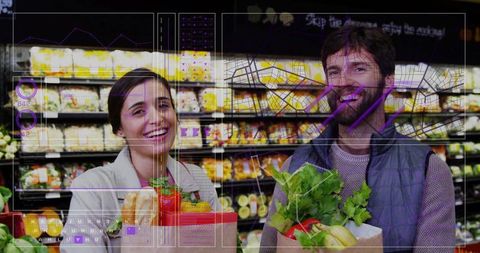 Couple Shopping for Fresh Produce in Supermarket
