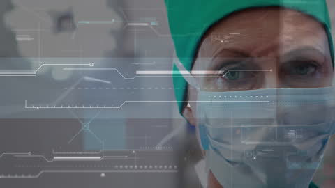 Digital Healthcare: Surgeon Analyzing Data Through Augmented Interface