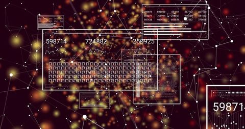 Displaying Translucent Data Dashboard with Keyboard Grid and Numeric Readouts on Network Nodes