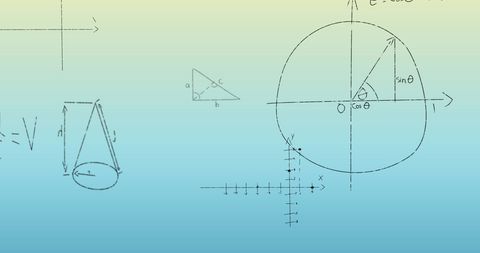Mathematical Diagrams on Gradient Blue Background - Download Free Stock Images Pikwizard.com