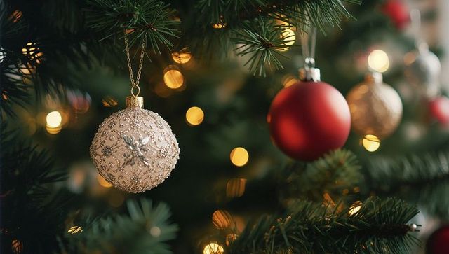 Elegantly Decorated Christmas Tree Ornaments with Twinkling Lights