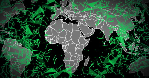 Global Digital Data Visualization on World Map