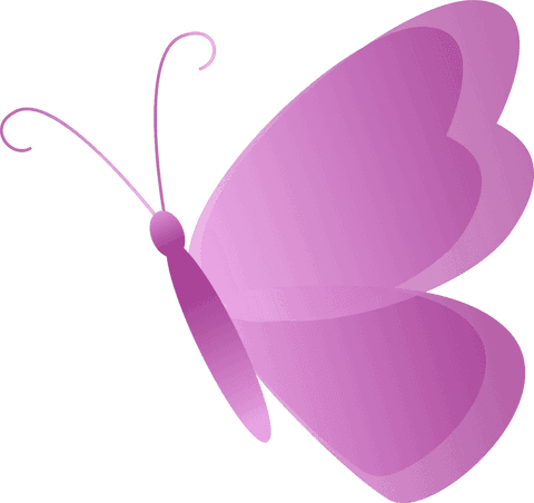 Elegant stylized pink butterfly with transparent background