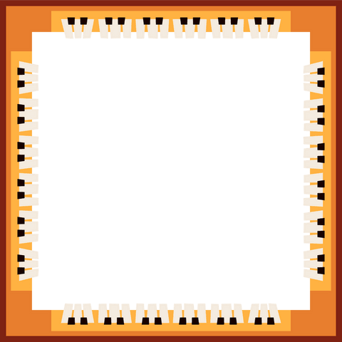 decorative piano key border with vibrant orange edging transparent background - Download Free Stock Videos Pikwizard.com