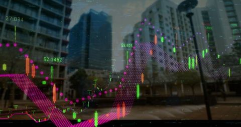 Digital Financial Graphs Overlaying Urban Cityscape - Download Free Stock Images Pikwizard.com