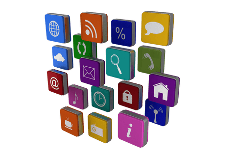 colorful 3d icons on transparent background highlighting security and communication - Download Free Stock Videos Pikwizard.com