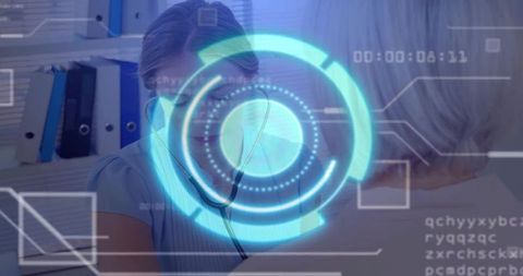 Futuristic HUD Medical Technology in Clinical Diagnosis