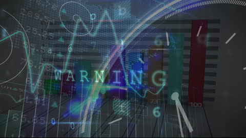 Digital Security Warning Over Financial Data Visualization with World Map