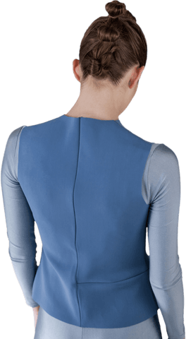 Elegant Silver and Blue Outfit with Braided Hairstyle Transparent