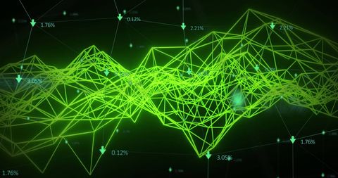 Futuristic Data Processing Interface with Green Geometric Patterns - Download Free Stock Images Pikwizard.com