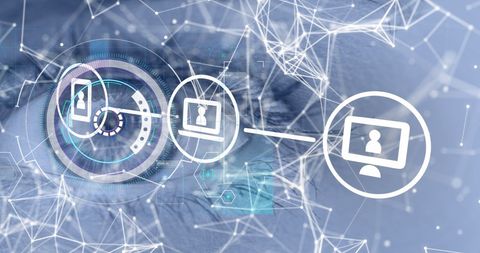 Futuristic Eye Overlapping Cybersecurity Network Connections - Download Free Stock Images Pikwizard.com