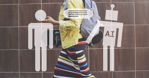 Innovative ai digital overlay with striped fashion element