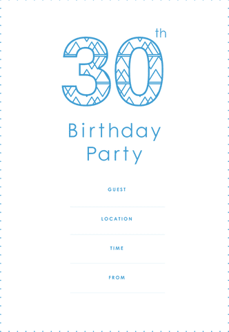 Transparent 30th Birthday Party Invitation Blue Design - Download Free Stock Videos Pikwizard.com