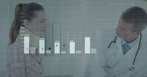 Doctor and Patient Analyzing Data in Clinical Consultation