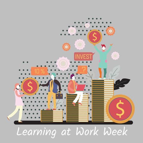 Illustration Celebrating Learning at Work Week with Investment Symbols - Download Free Stock Templates Pikwizard.com
