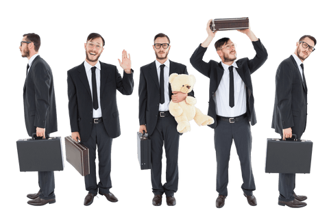 transparent businessman holding briefcase teddy bear ensemble - Download Free Stock Videos Pikwizard.com