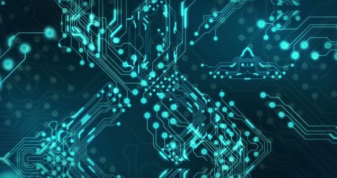 Glowing Blue Circuit Board Lines Technology Abstract Background - Download Free Stock Images Pikwizard.com