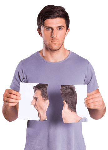 caucasian man holding torn paper with transparent background - Download Free Stock Videos Pikwizard.com