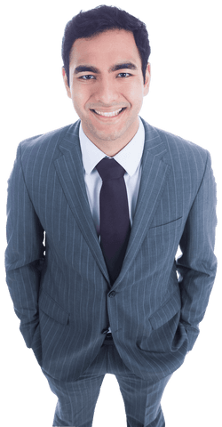 Transparent Image Happy Asian Businessman in Suit, Professional Office Look