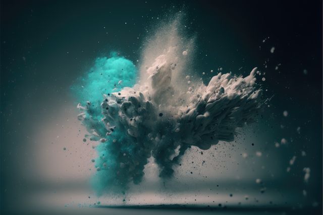 Abstract Explosion of Colorful Powder in Dark Background - Download Free Stock Images Pikwizard.com