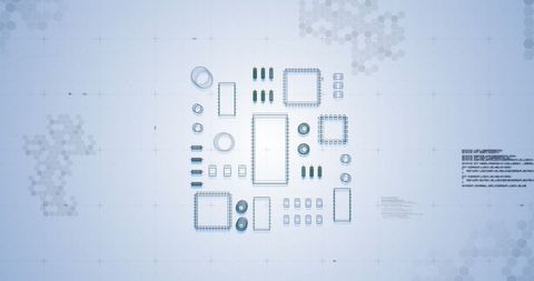 Data Processing Display with 6G Technology Schema Blueprint - Download Free Stock Images Pikwizard.com