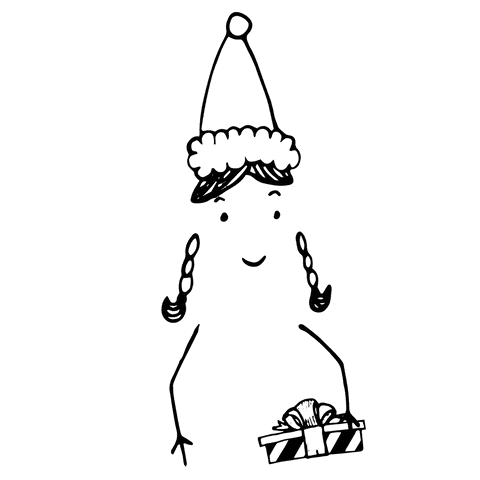 Transparent png santa hat girl holding present