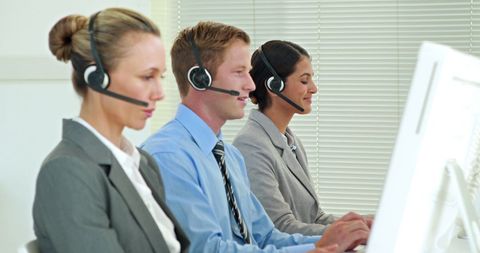 Dedicated Team Providing Professional Call Center Support - Download Free Stock Images Pikwizard.com