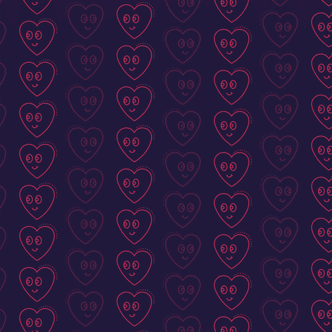 Happy Heart Smileys Seamless on Transparent Retro Pink - Download Free Stock Videos Pikwizard.com