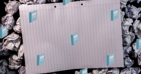 Blank Notebook Paper Among Crumpled Pages Symbolizing Creativity - Download Free Stock Images Pikwizard.com