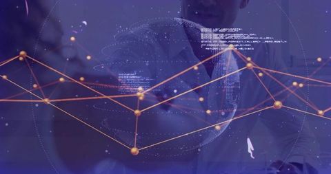 Holographic Network Visualization Showing Global Data Analytics and Collaborative Insights