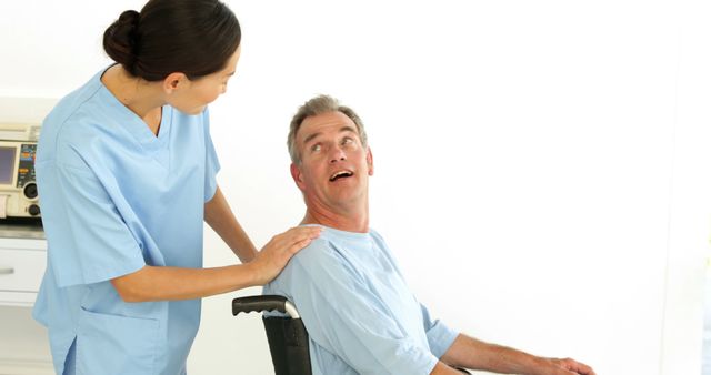 Nurse Assisting Elderly Patient in Wheelchair - Download Free Stock Images Pikwizard.com