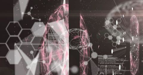 Futuristic Brain Scan Interface with Molecular Structures and Data Analysis - Download Free Stock Images Pikwizard.com