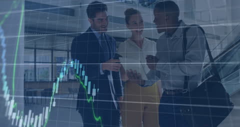 Business Team Analyzing Financial Data with Hopeful Charts